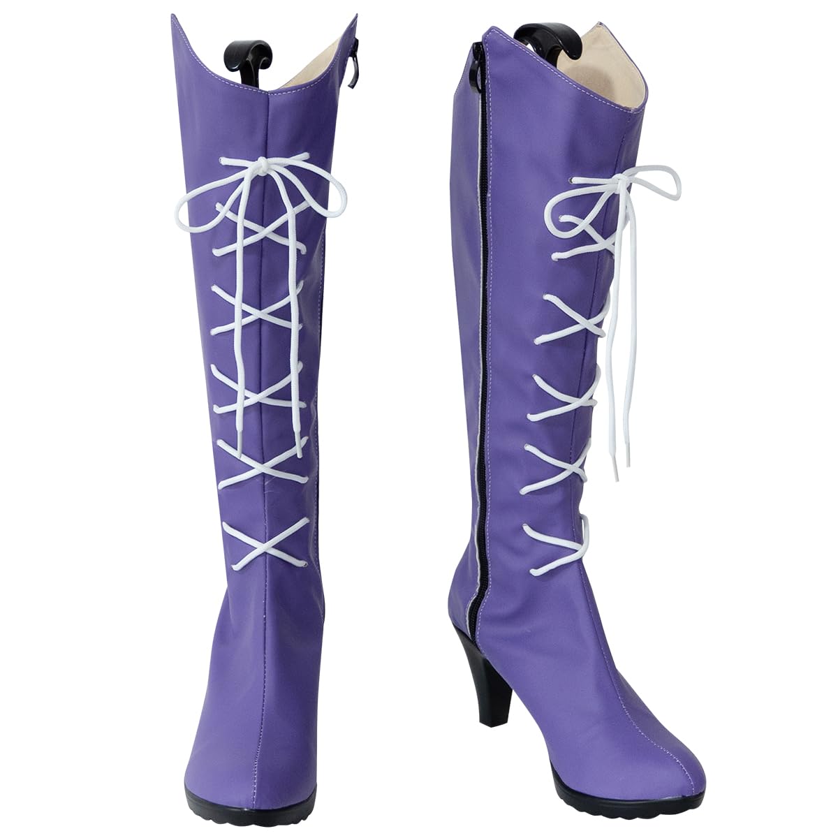 Yuancoser Women Light Purple Cosplay Shoes Heeled Boots H016