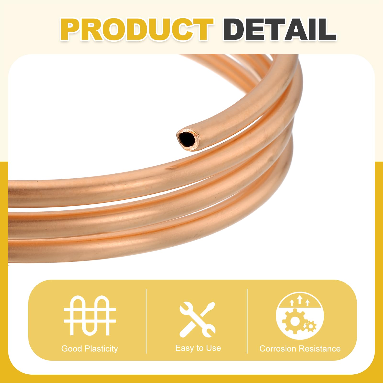 QUARKZMAN Tubo In Rame T2 0.06"ID x 3/32"OD x 25Ft, Tubo Di Refrigerazione In Rame Puro Al 99% Senza Saldature Coil Flessibile Per Sistemi HVAC, Condizionatore, Frigorifero, Industria, DIY