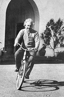 Pyramid America Albert Einstein Riding Bike Photo Laminated Dry Erase Sign Poster 24x36 - coolthings.us