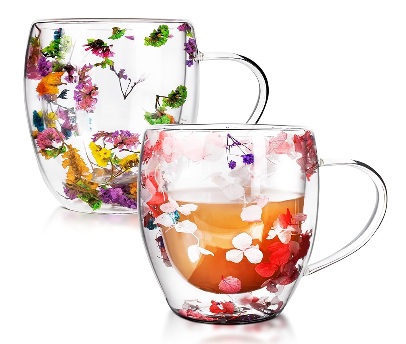 Double Wall Glass Coffee Mugs - Set of 2 -1