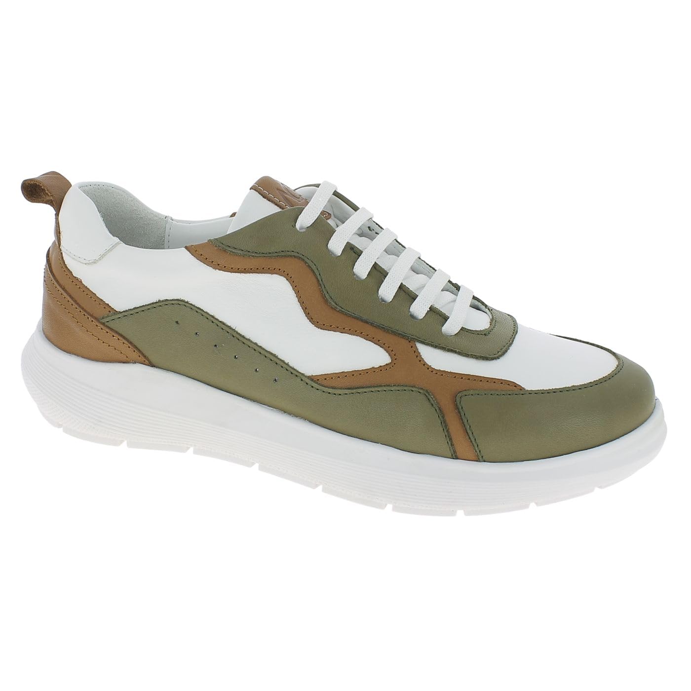 Andrea Conti Women's Trainers Sneaker, White Mud Brown, 7.5 UK