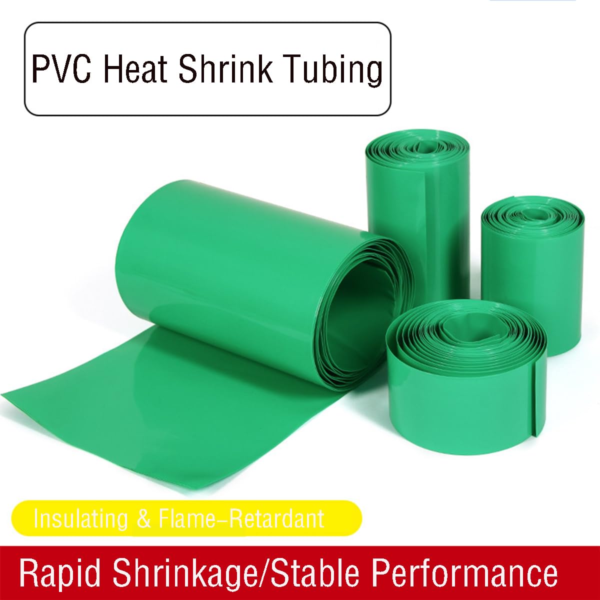 Rurka termokurczliwa, Rurki termokurczliwe PCV Zielone płaskie 7-23 mm 5 m Izolacja wodoodporna(9mm(5m))