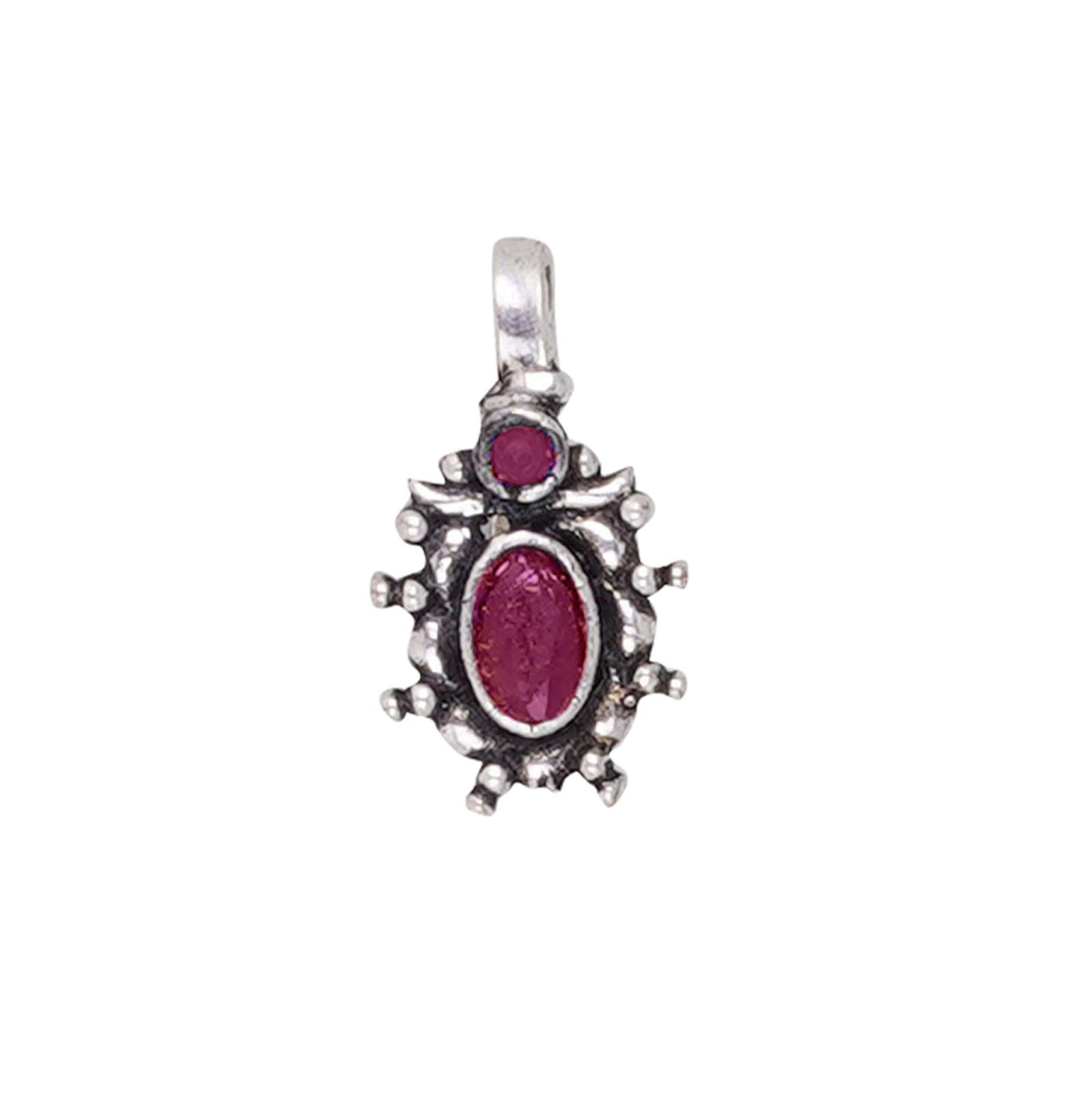 teejh Parthavi Red Stone Nose Pin For Women-picture-22