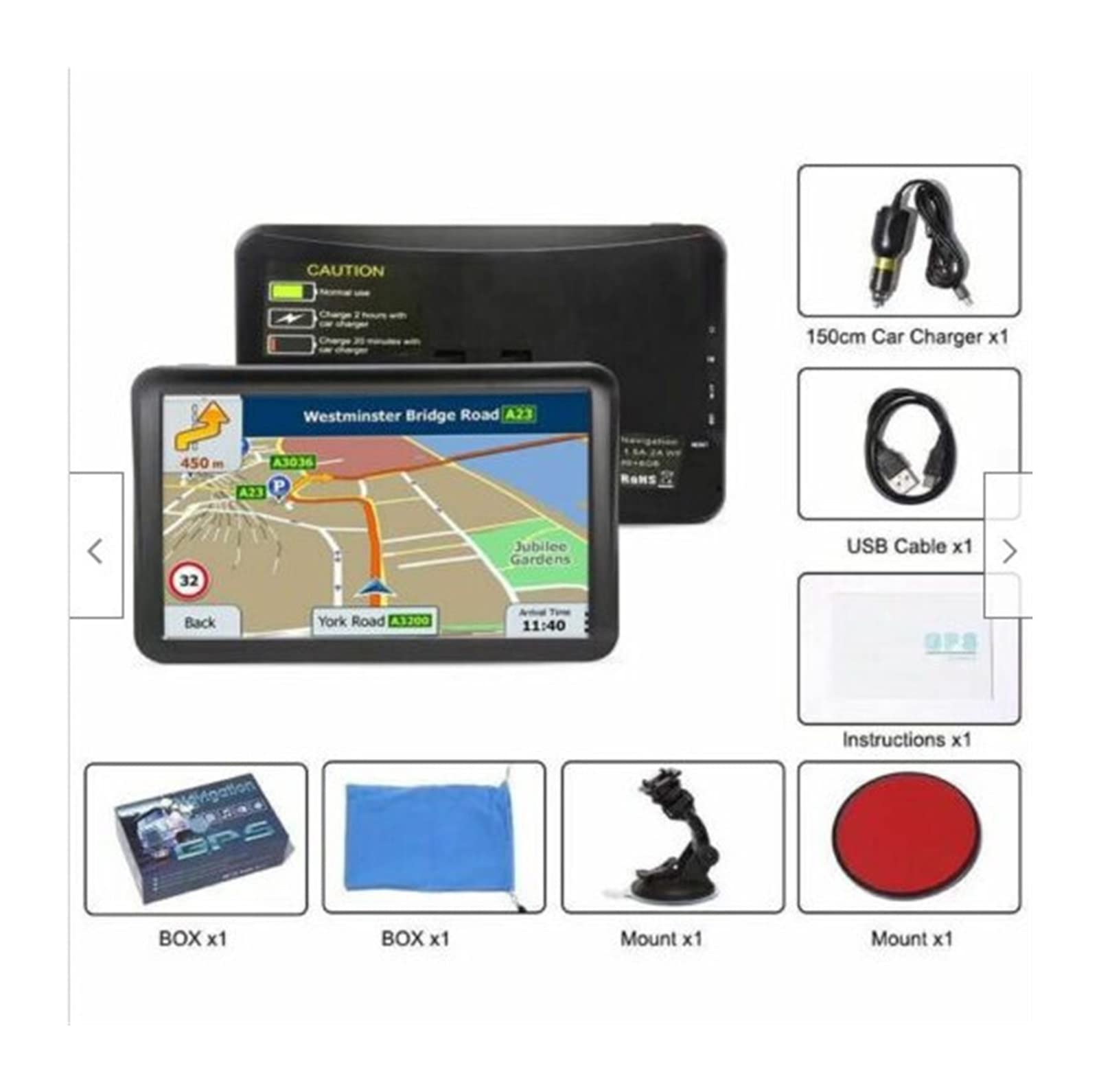 Navegacion GPS, Camión de Pantalla táctil captáctil de 9 Pulgadas GPS Navigator 1g 16g con Completo UE Mapa Fácil de Usar