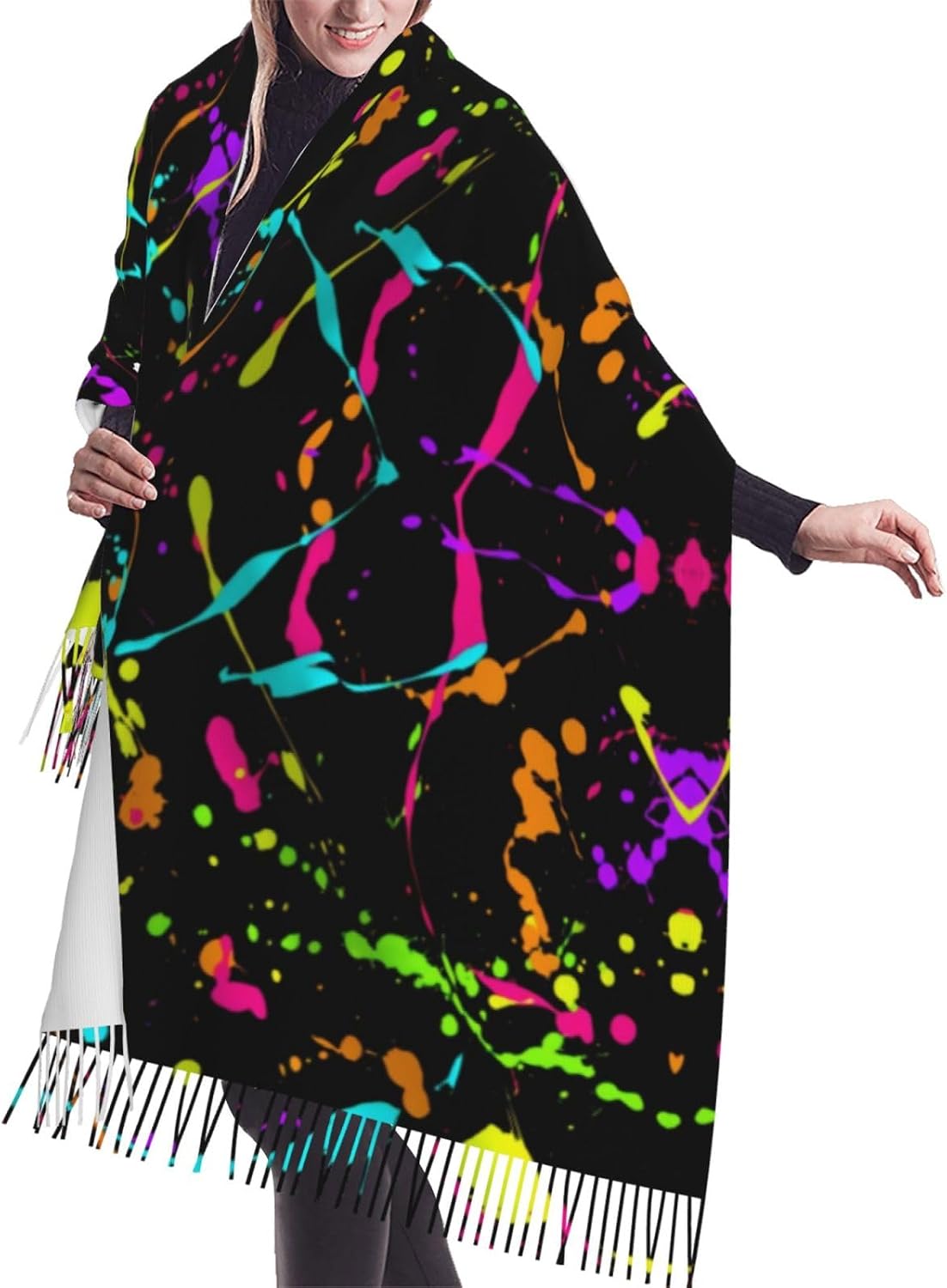 Scarfs for Women Tassel Shawl Wrap Warm Long Wraps Blanket