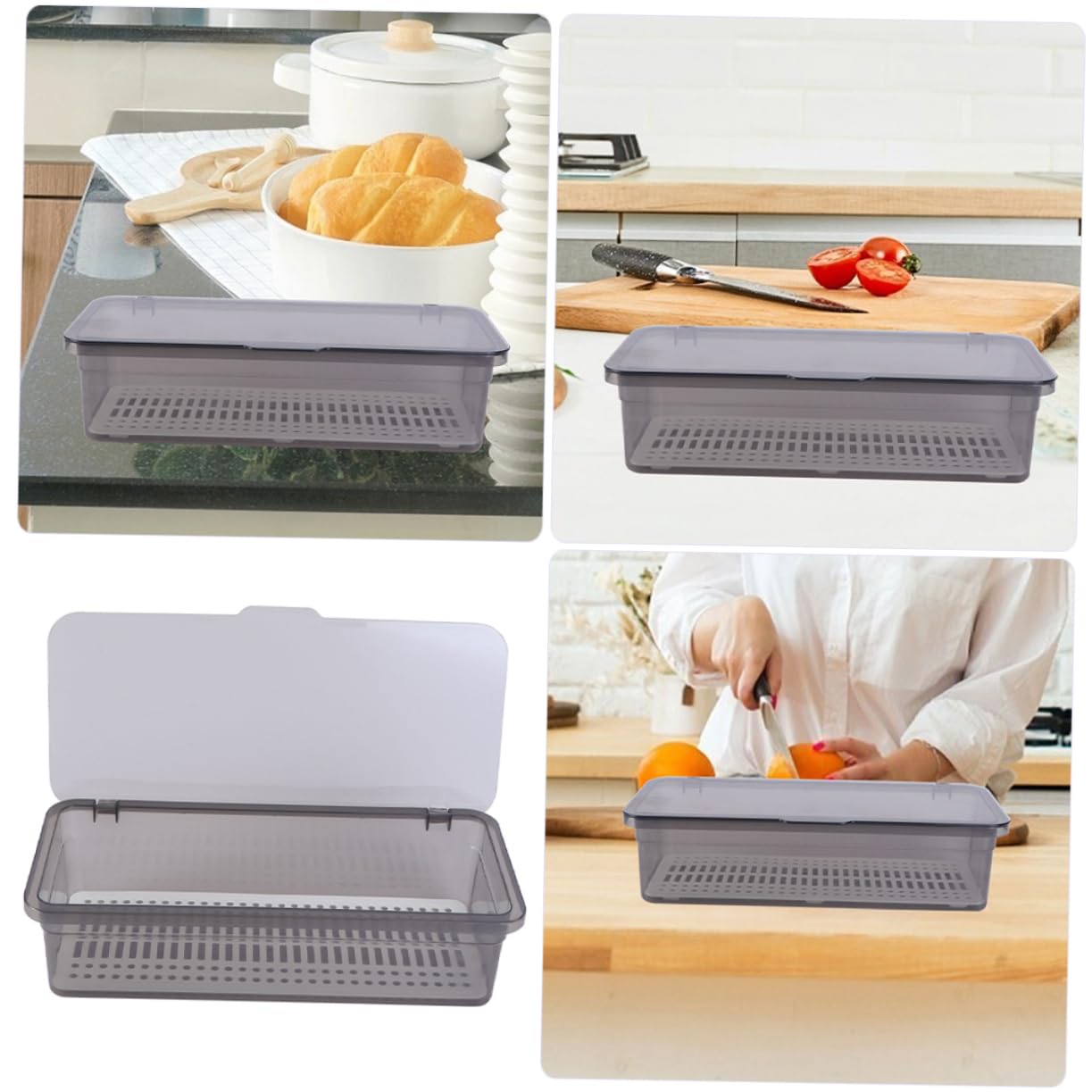 Amosfun 6 Pièces boîte de rangement de couverts organisateur de tiroir de cuisine panier égouttoir à baguettes Boîte de rangement pour couverts Porte-couverts réutilisable pp Réutilisable