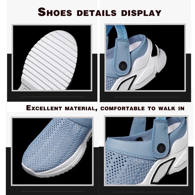 Men's comfortable hollow orthopedic sandals, men's orthopedic diabetic walking boat shoes, summer non-slip slip-on sandals, lightweight and breathable with back straps4