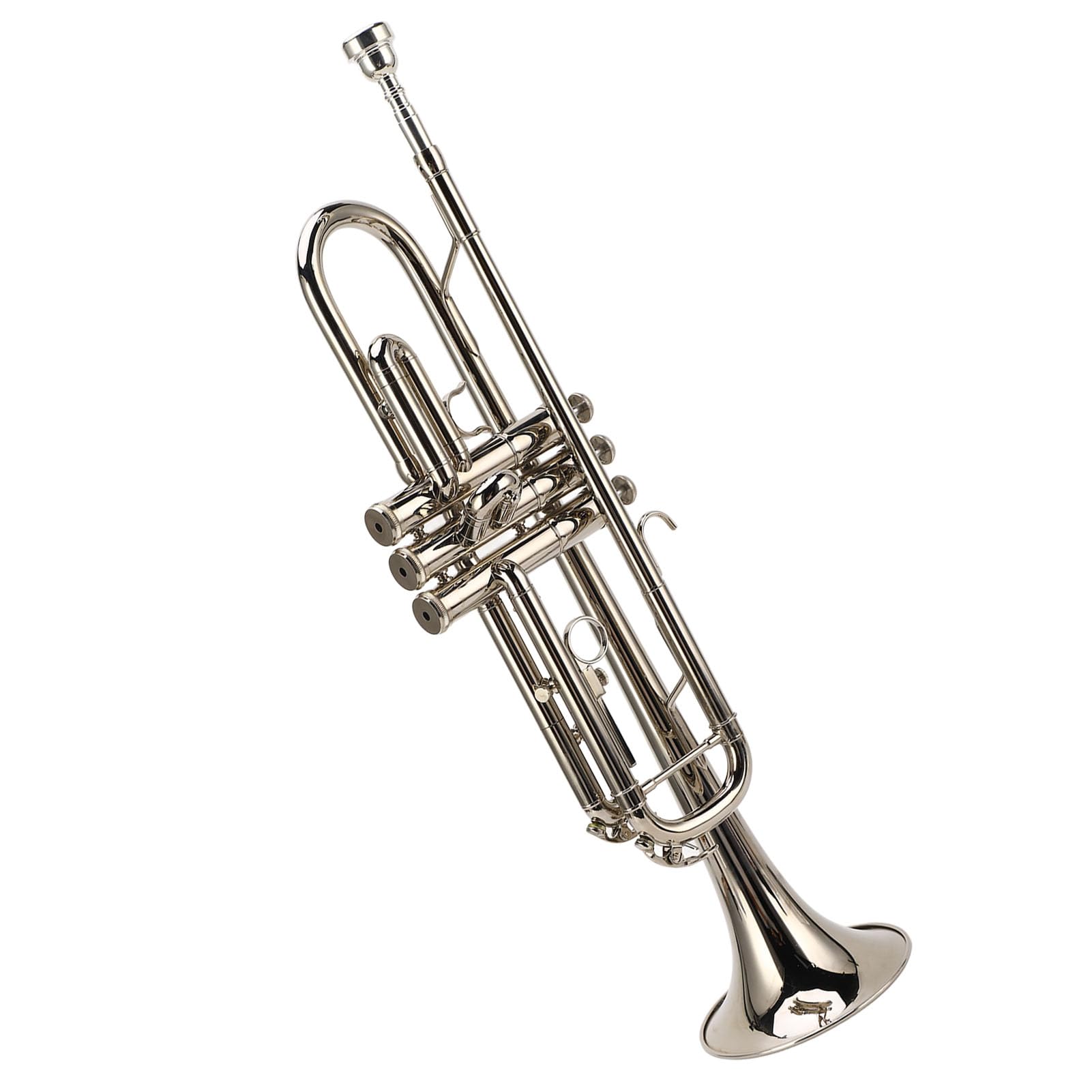 Trompette en Sib à tonalité Vive, Instrument de Musique Standard avec Embout plaqué Argent pour Klaxon Fort et Mélodie Chantée, livré avec des Accessoires pour Jouer