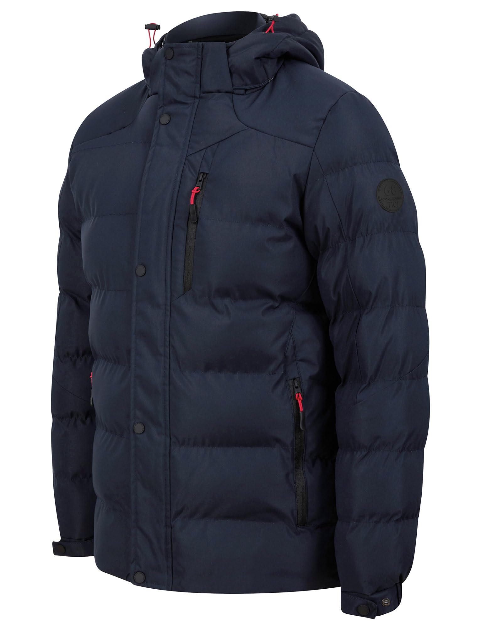 Tokyo Laundry Men's Sky Captain Navy Hooded Padded Quilted Puffer Jacket Coat