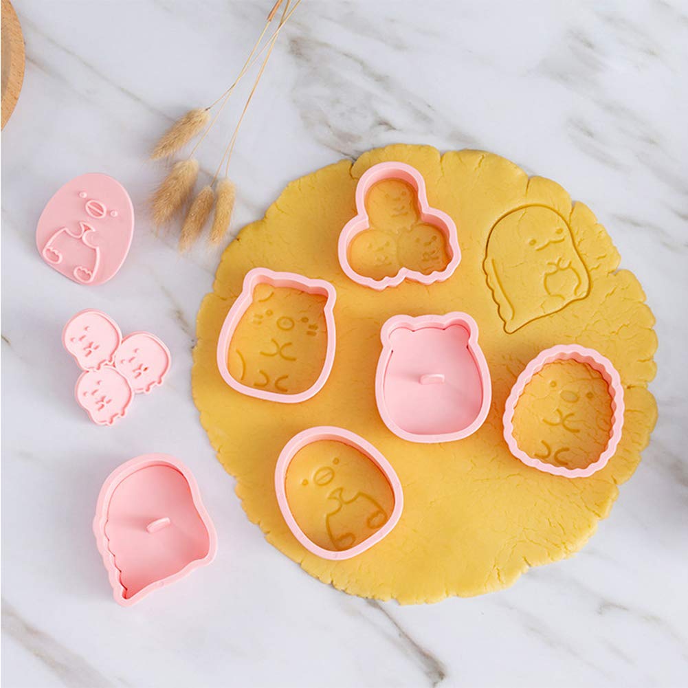 Ausstechformen-Set, 6-teilig, Kinder-Kuchendekoration, 3D-Mini-Cartoon-Tier-Backwerkzeug, Keksausstecher-Set
