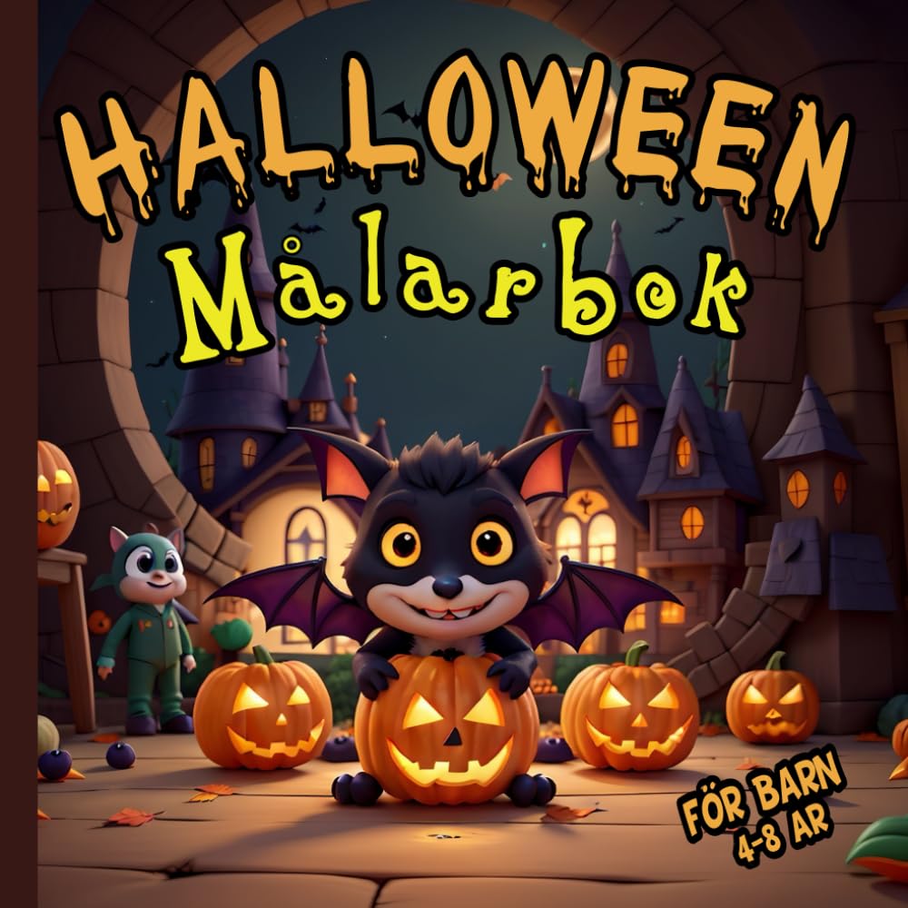Halloween Målarbok för Barn 4-8 år: Coola Halloween-motiv (pumpor, spöken, fladdermöss med mera) för barn och unga att färglägga | för pojkar och flickor