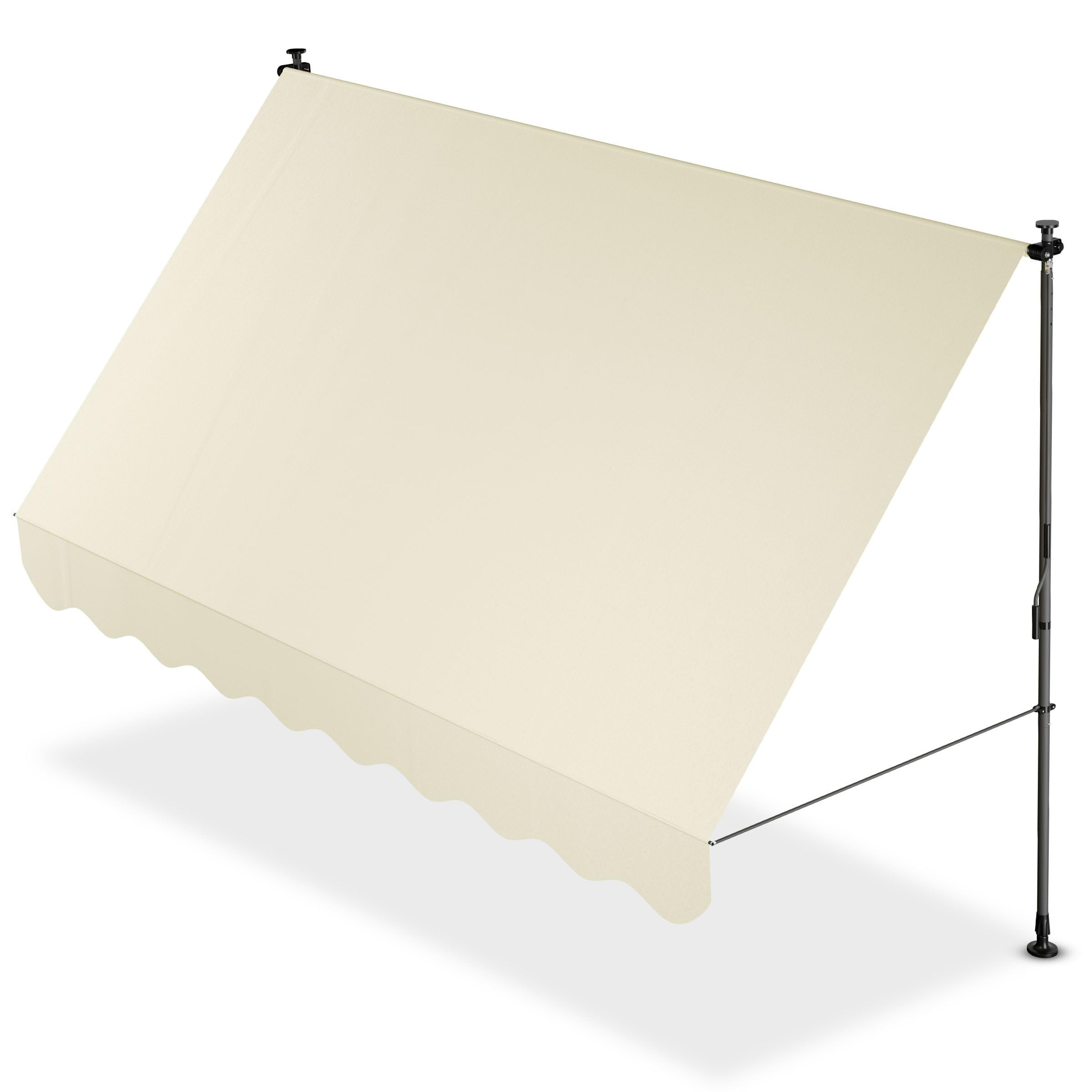 Juskys® Klemmmarkise Kapstadt 300x120 cm - Höhenverstellbar & UV-beständig - Balkon & Terrasse - Wetterfest & Sichtschutz - Terrassenüberdachung Beige