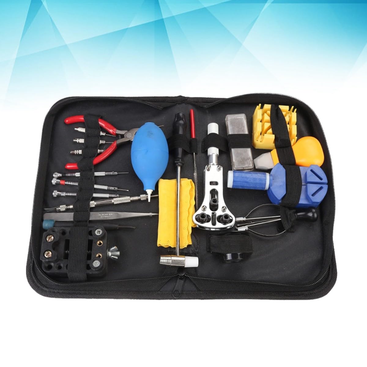 Kit de Reparación de Relojes 22 Piezas, Metal Negro Portátil