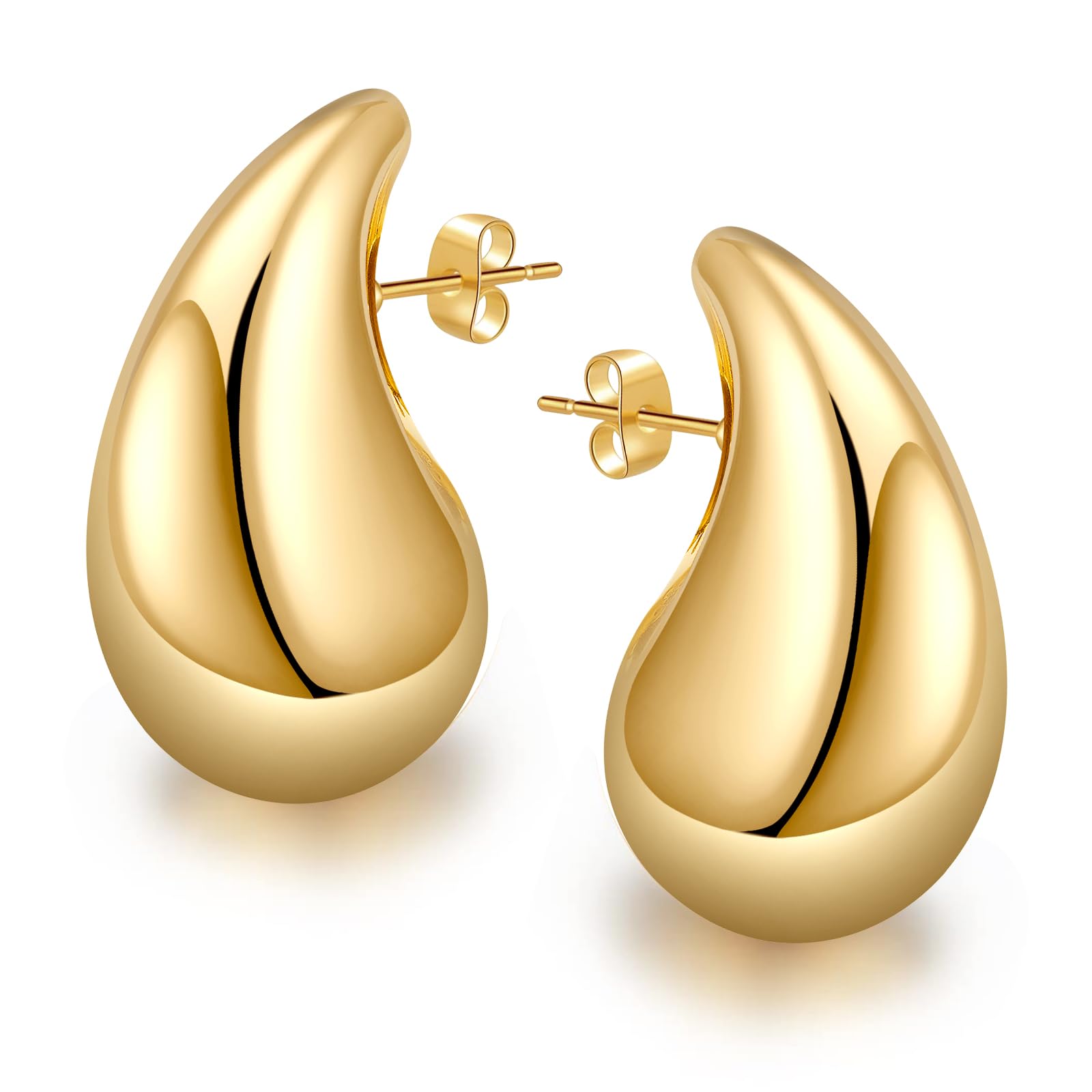 Orecchini Donna Oro Dupes, Orecchini Chunky Orecchini Oro 18k Orecchini a Goccia d'acqua Orecchini Dorati Orecchini Argento Oro Orecchini Anallergici Donna Moda Gioielli Regalo per Donna Ragazza