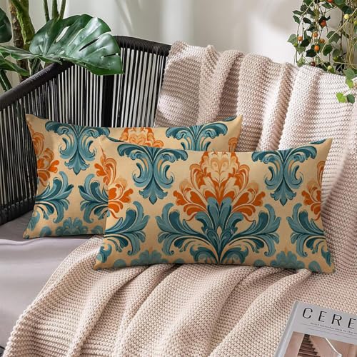Housses de coussins lin 60x40cm lot de 2 style bohême imperméables XC-9523 - 3