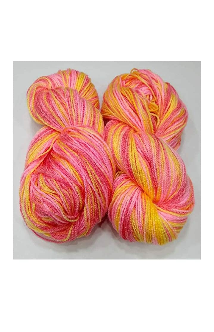 HUSKYoswal Knitting Yarn Wool Multi Orange 200gm. Woolen Crochet Yarn Thread. Wool Yarn for Knitting. Woolen Thread. (200)