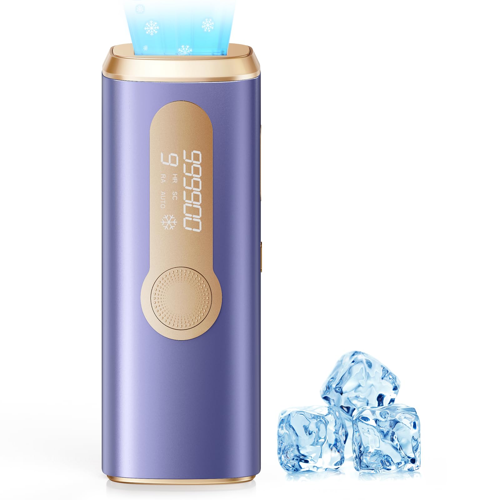 Haarlosy Epilatore Luce Pulsata con Ghiaccio, 3 IN 1 IPL Epilatore Laser per Donna e Uomo, 9 Livelli di Energia Regolabile Adatto a Corpo, Viso, Ascelle, Gambe Sensibili (Ametista)