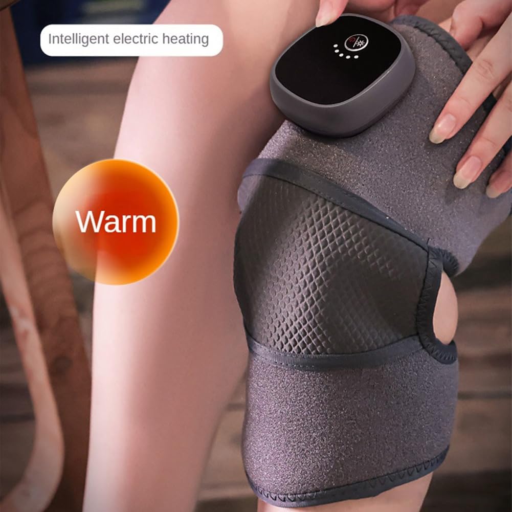 Massaggiatore elettrico riscaldato per ginocchia con vibrazione, cuscinetto riscaldante per ginocchio, massaggiatore per gambe e spalle, circolazione del calore, gomitiere, massaggiatori per alleviare