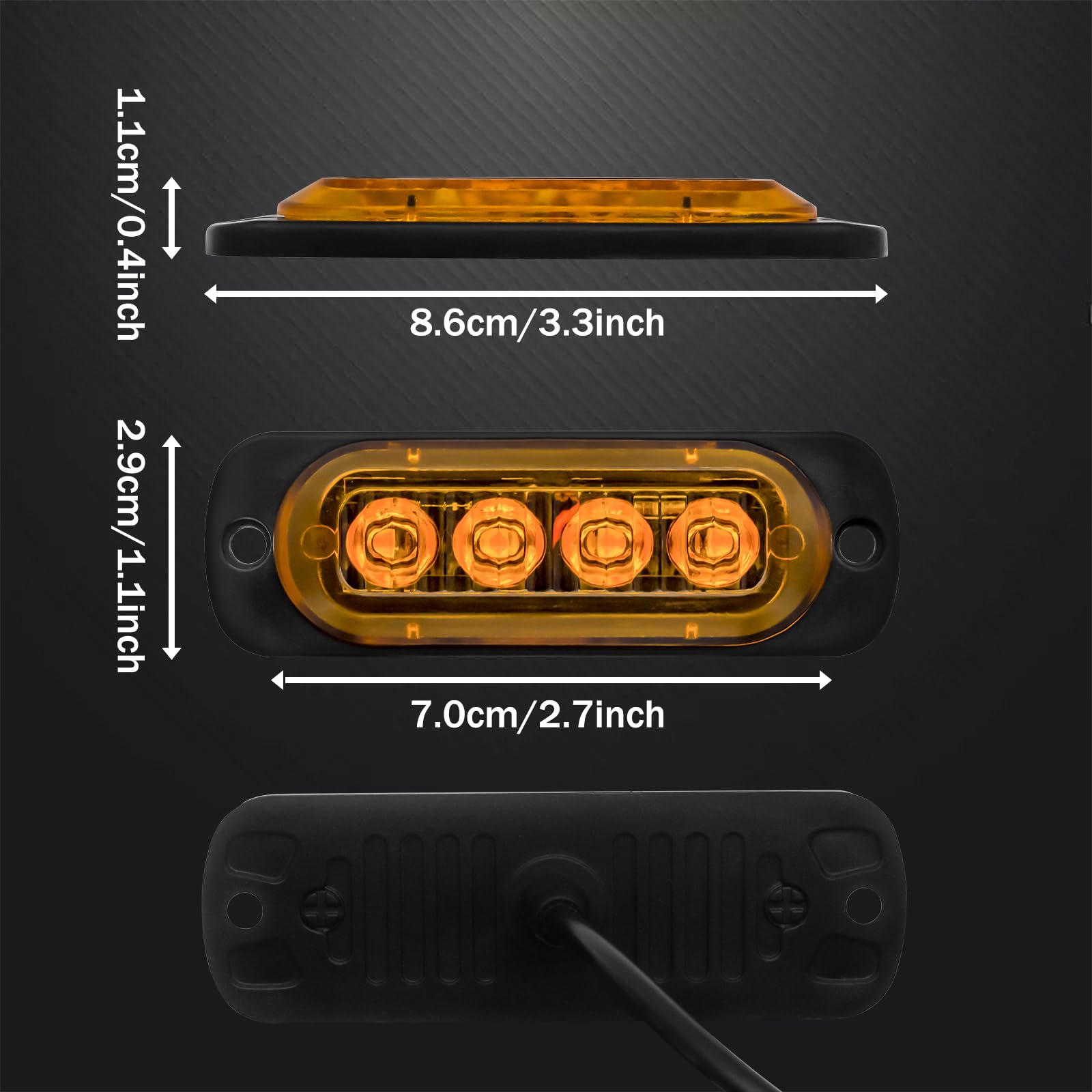 Biqing 10PCS 3/4 Rotonde LED Luci di Posizione Laterali,12V Universal Luci di Posizione Anteriori Posteriori Luce di Ingombro Camion Impermeabile Lente Fumé Montaggio a Incasso(Rossa