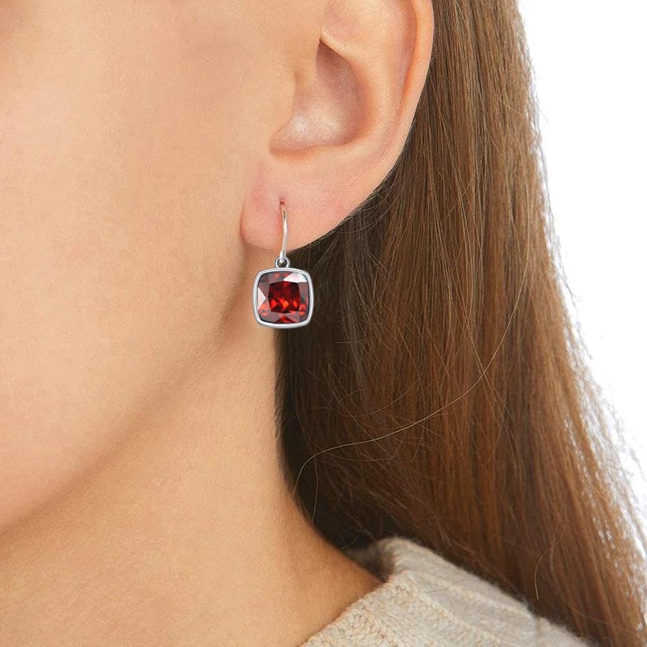 Dangle Leverback Earring for Women S925 Sterling Silver Square Earrings Jewelry Gift for Mother’s Day Her - Image 2