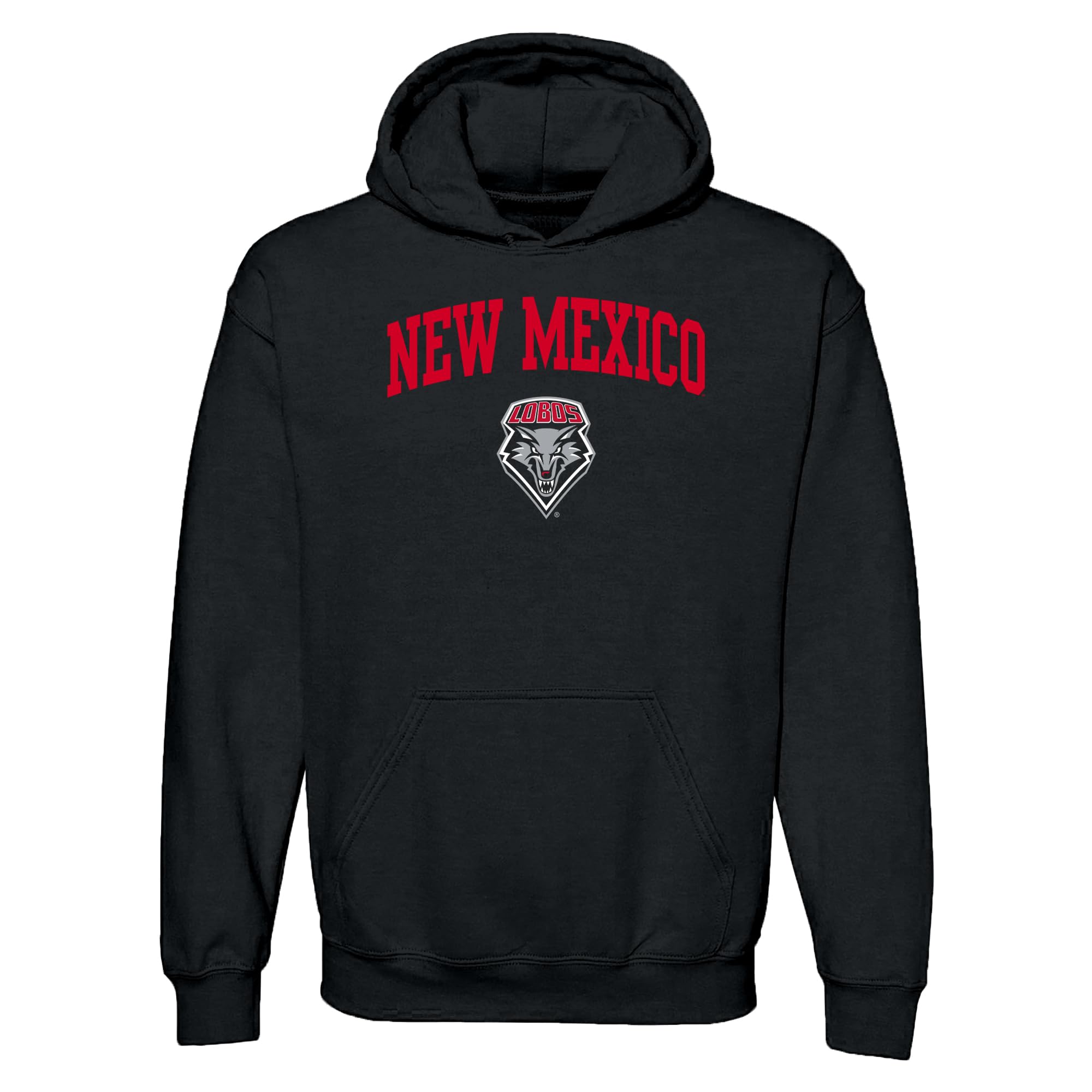 NCAA Officially Licensed College - University Team Color Arch Logo Hoodie, New Mexico Lobos Black, L โ image 1