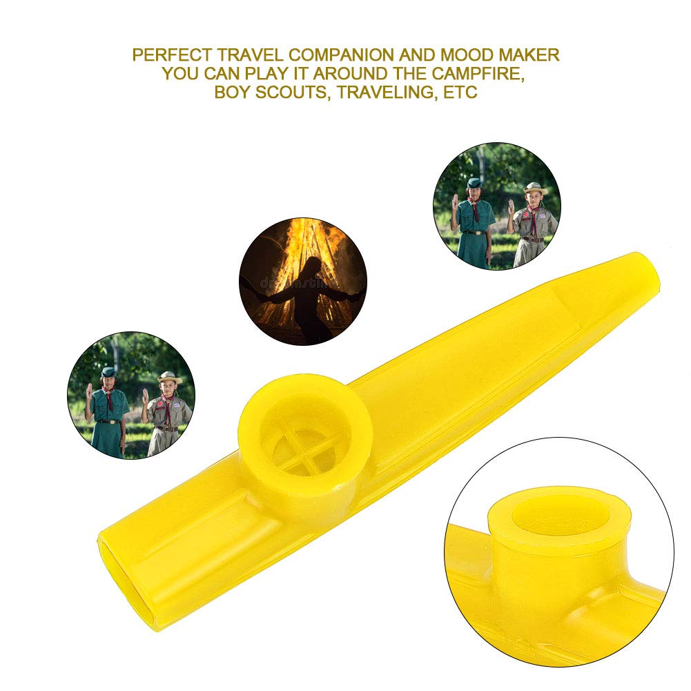 Plastic Mini Portable Kazoo Ukulele Guitar Partner Easy to Learn Musical Instrument (Yellow) kazoo amarillo - Image 3