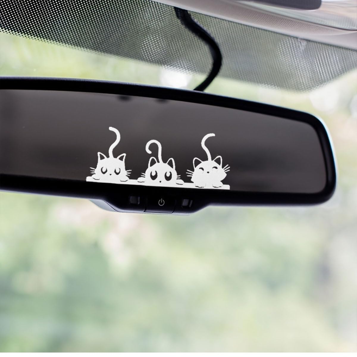 Cat Sticker Car Mirror Decal - Vinyl Rearview Mirror Sticker Car Window Decal - Curious Kitten Small Decals