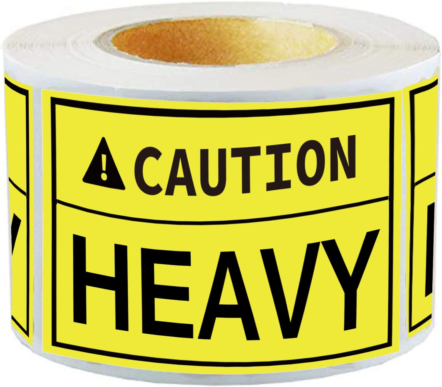 Caution Heavy Sticker 2 X 3 Inch Fluorescent Yellow Heavy Special 