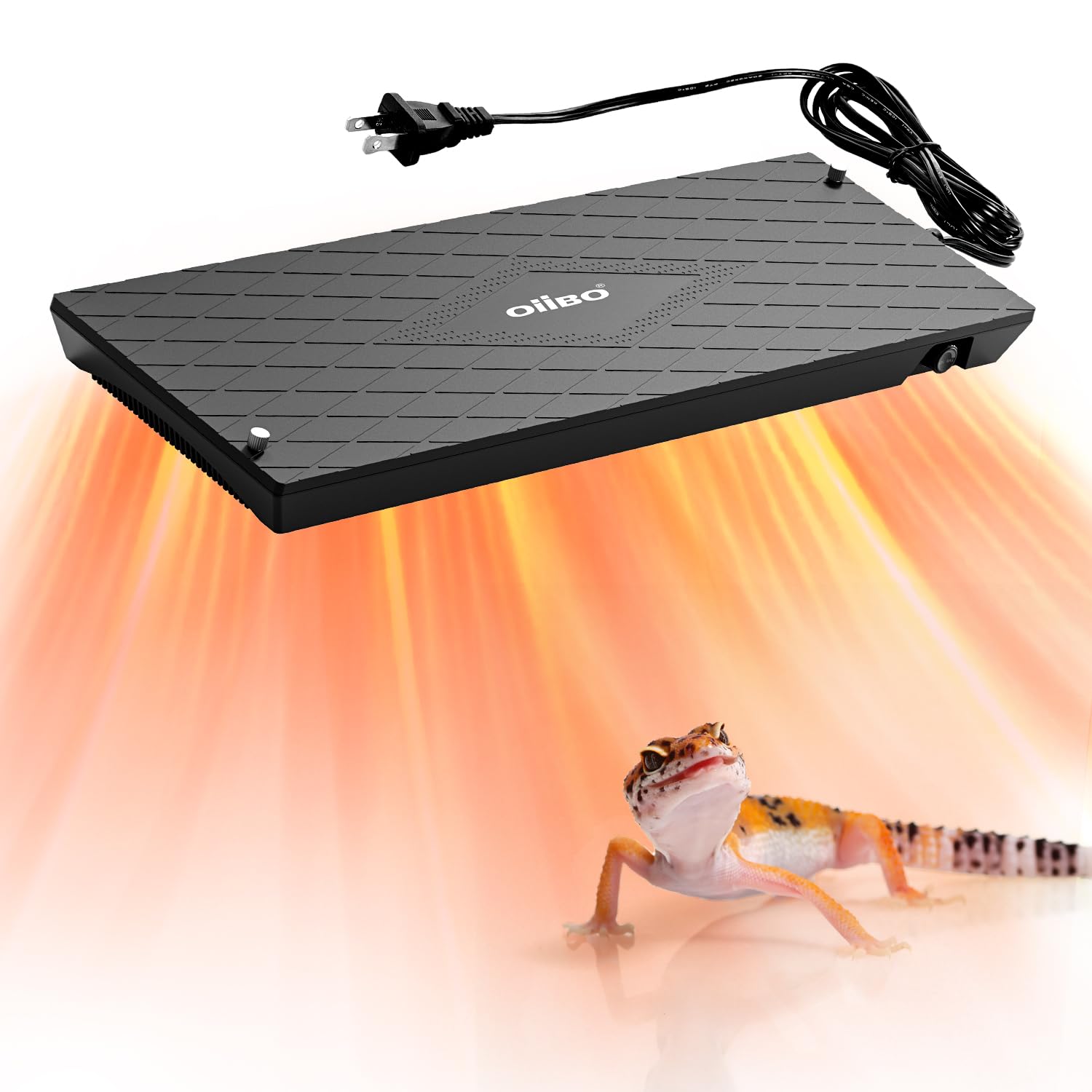 Reptile Heat Panel Einstellbare Temperatur Reptilien Heizpaneel Ventilator für Terrarien Energieeffizient & Nicht Licht Reptilien Heizplatte für Schlangen, Schopfgecko, Leopard und Amphibien