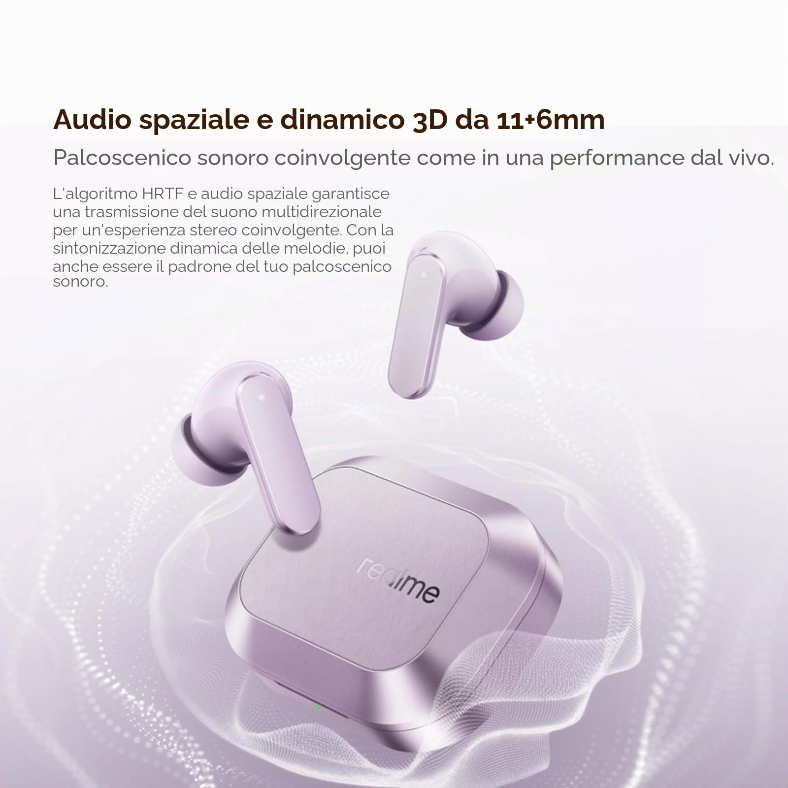 realme Buds Air 8 Auricolari Bluetooth 55dB ANC Adattivo e 58h Autonomia, Cuffie Wireless con 11+6 mm Driver, Ear-by AI Assistente e AI Traduttore, Suono Hi-Res LHDC 5.0, 45ms Bassa Latenza, IP55