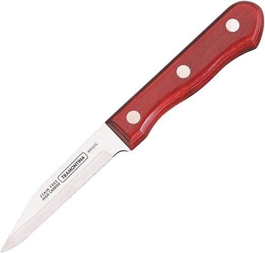 Tramontina Paring Knife 3" Stainless Steel Display, Redwood