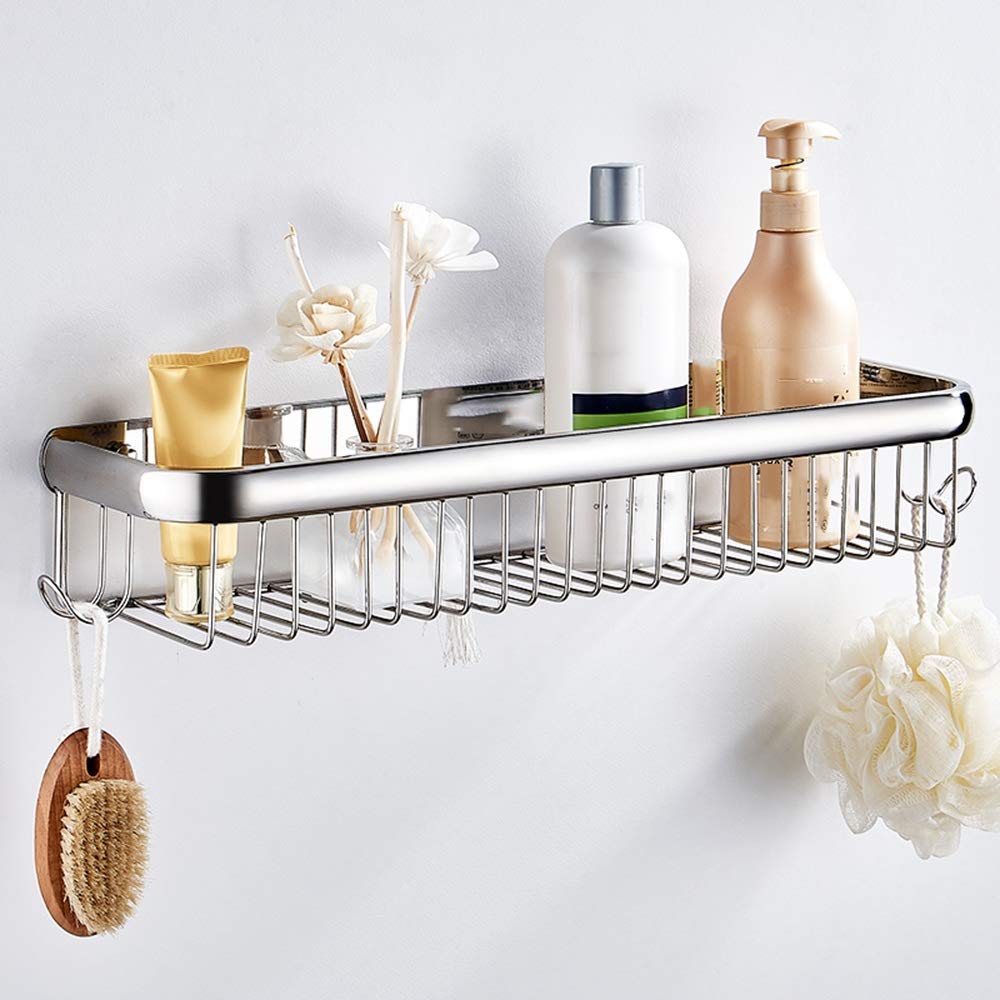 Exquisitos estantes de baño Bastidores de baño, Estante de baño Esquina de Ducha Perforadora Libre Montaje en Pared de Acero Inoxidable Inodoro Cuarto de baño Baño