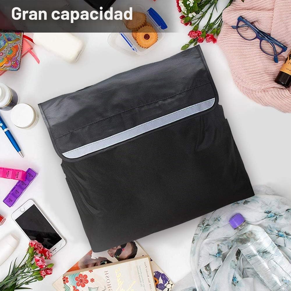 Bolsa Silla de Ruedas Mochila para Silla de Ruedas Oxford Impermeable Mochilas Negra Bolsa de Almacenamiento para Silla de Ruedas Grande Capacidad Universal para Silla de Ruedas de Adulto