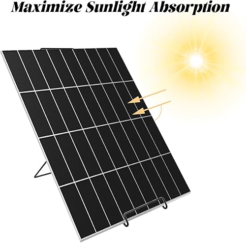 Miniatura 4 de Paquete de 2 soportes para paneles solares, soportes de montaje en panel solar, estante portátil y ajustable para paneles solares, ligero, fácil de