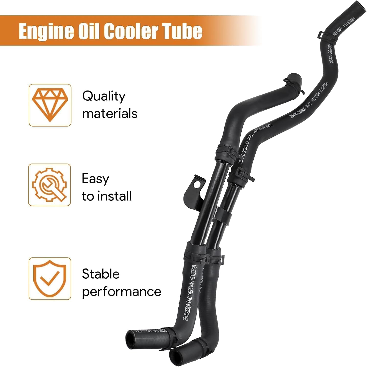 Engine Oil Cooler Tube 25470-2G000 Fit for Hyundai Sonata/Tucson/Santa Fe 2010-2015 for Kia Sportage/Optima/Sorento 2011-2015 Replace # 254702G000 Engine Coolant Bypass Hose Line