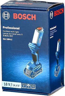 Bosch Professional 18V System lampe de chantier LED sans-fil GLI 18V-300 (luminosité maxi 300 lumens)
