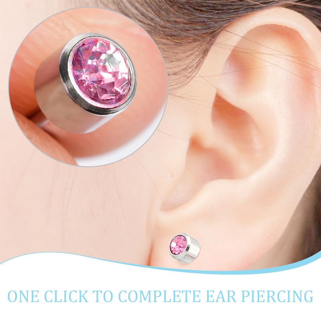 SZXMDKH Set di 4 pistole per piercing all'orecchio, usa e getta, per la sicurezza, asettico, indolore, con 4 orecchini (dorati