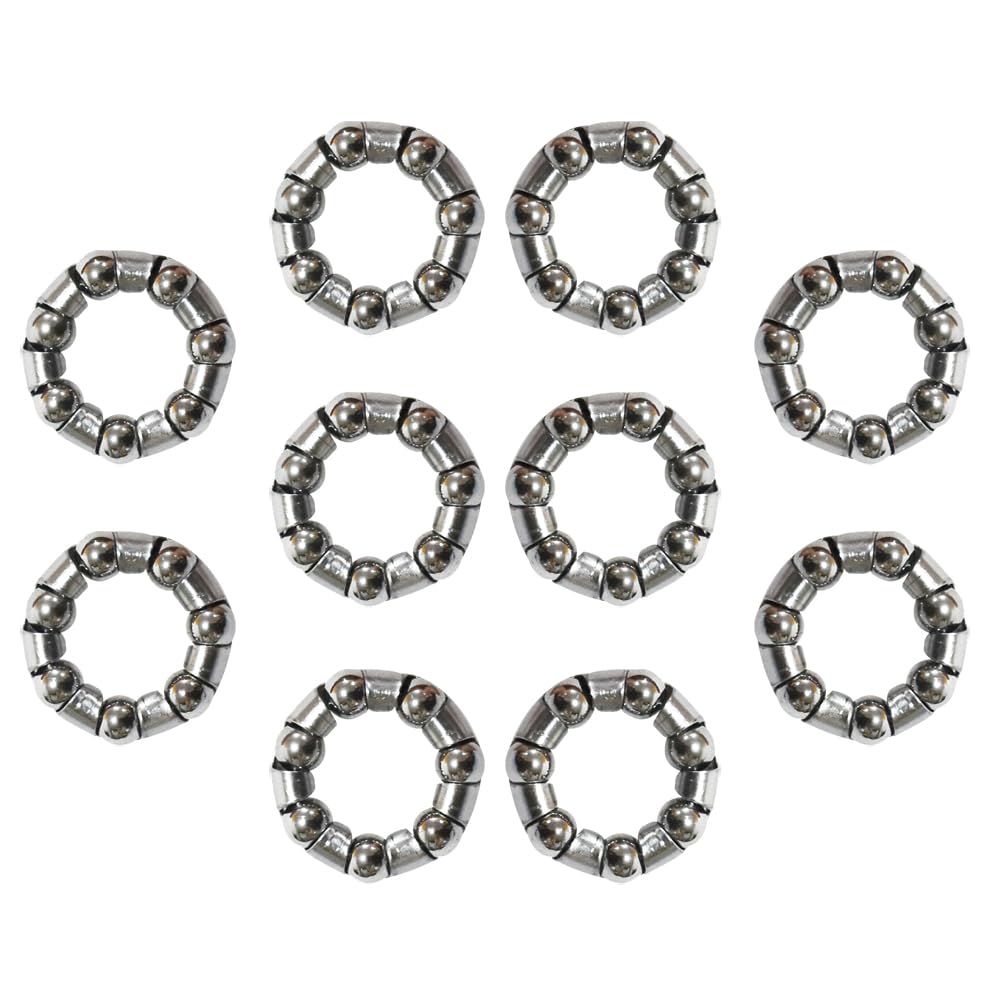 Pirhosigma 2# 10 pcs Bike Ball Bearing Headset Retainer Crank Caged Wheel Ball Dia 6 mm 0.236”Outter Dia 25mm Repair Accessories