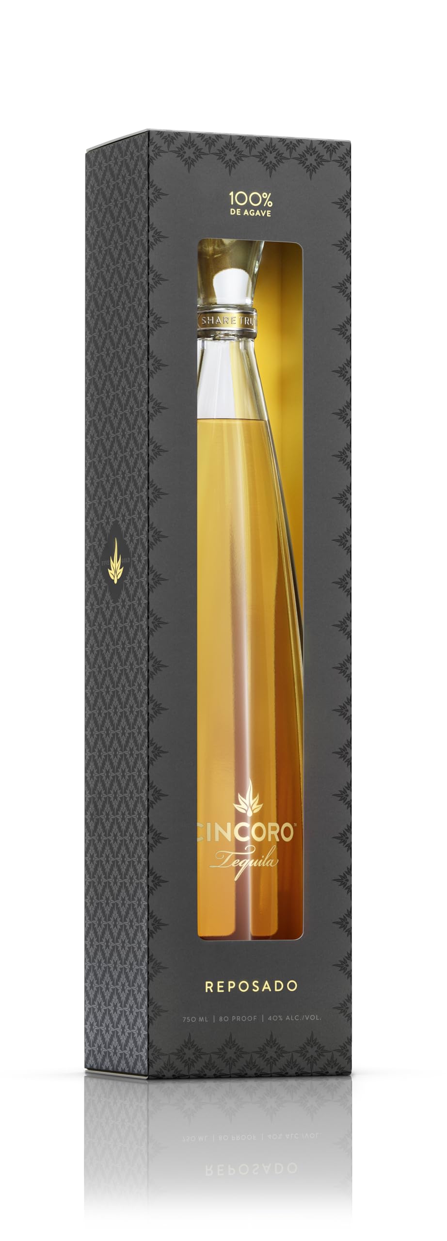 Cincoro Reposado Tequila Geschenkbox | Ultra Premium | 100% Blaue Weber Agave | 8–10 Monate Tennessee Whiskey Fass | Von Michael Jordan gegründet | 700ml 40% vol