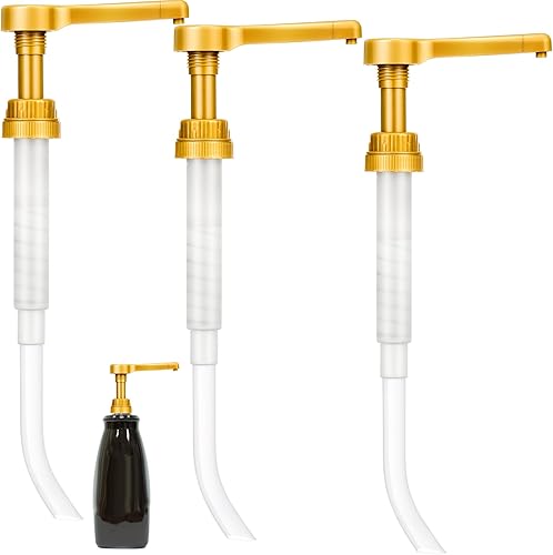 Tanlade Dispensador de jarabe de café, dispensador de salsa para botellas de jarabe, 64 onzas, color dorado