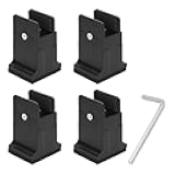 Zerone Adjustable Bed Risers 4 Inch Furniture Risers with Screw Clamp, Soft Rubber Material, Height Adjustment for Desks Cabinets Tables (Black)