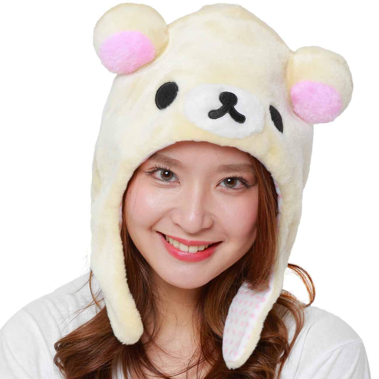 San-X Rilakkuma Animel Beanie Fluffy Beanie Cap Soft Warm Winter