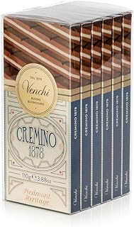 Venchi Kit Tavolette Astucciate Cremino 1878- 660 Grammi- Morbido Cioccolato a 3 Strati- Set di 6 -Senza Glutine