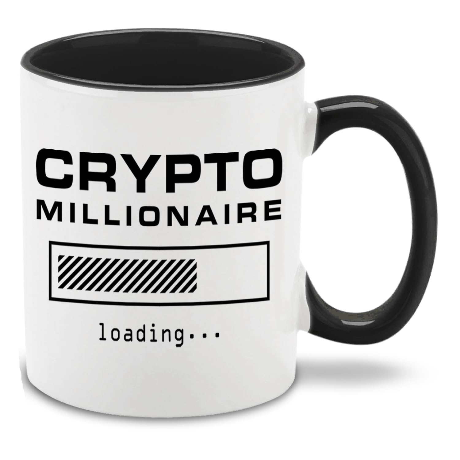 shop4ever Crypto Millionaire Loading... Ceramic Coffee Mug Cup, Funny Digital Currency Gift 11 oz. (Black Handle)