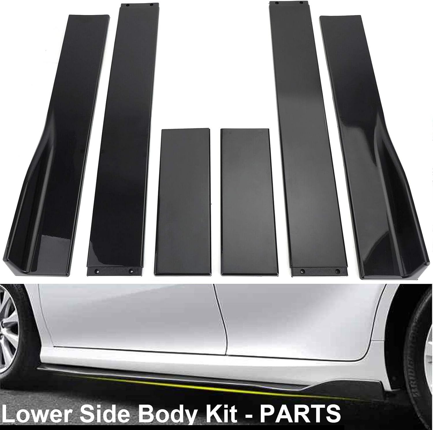 Black Friday Clearance Spurtar Side Skirts for Cars Body Kit 86.6 Inch/2.2M Rocker Panel Exterior Lower Side Bottom Line Extensions ABS Black Compatible with Honda, Toyota, BMW, Chevrolet & More