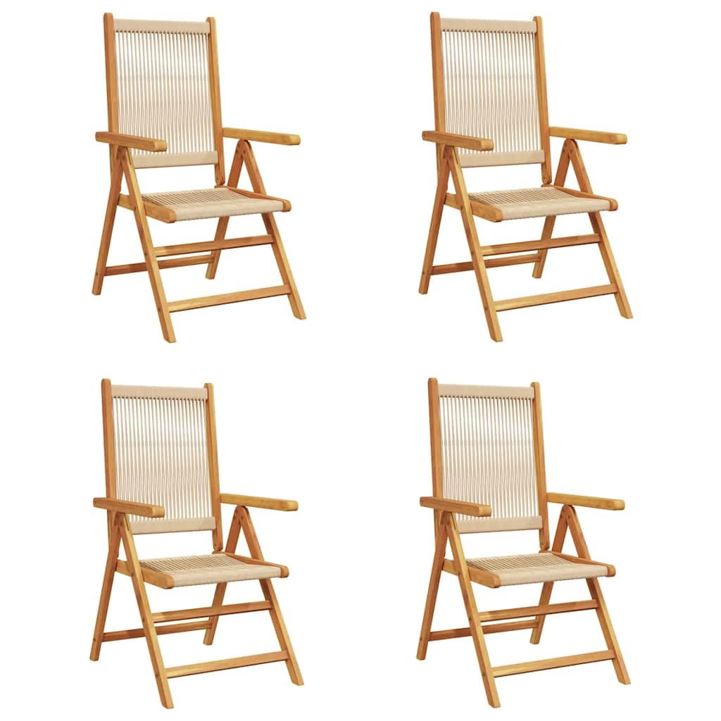 Chaises de patio vidaXL en acacia beige pour des repas chaleureux en plein air sur la terrasse