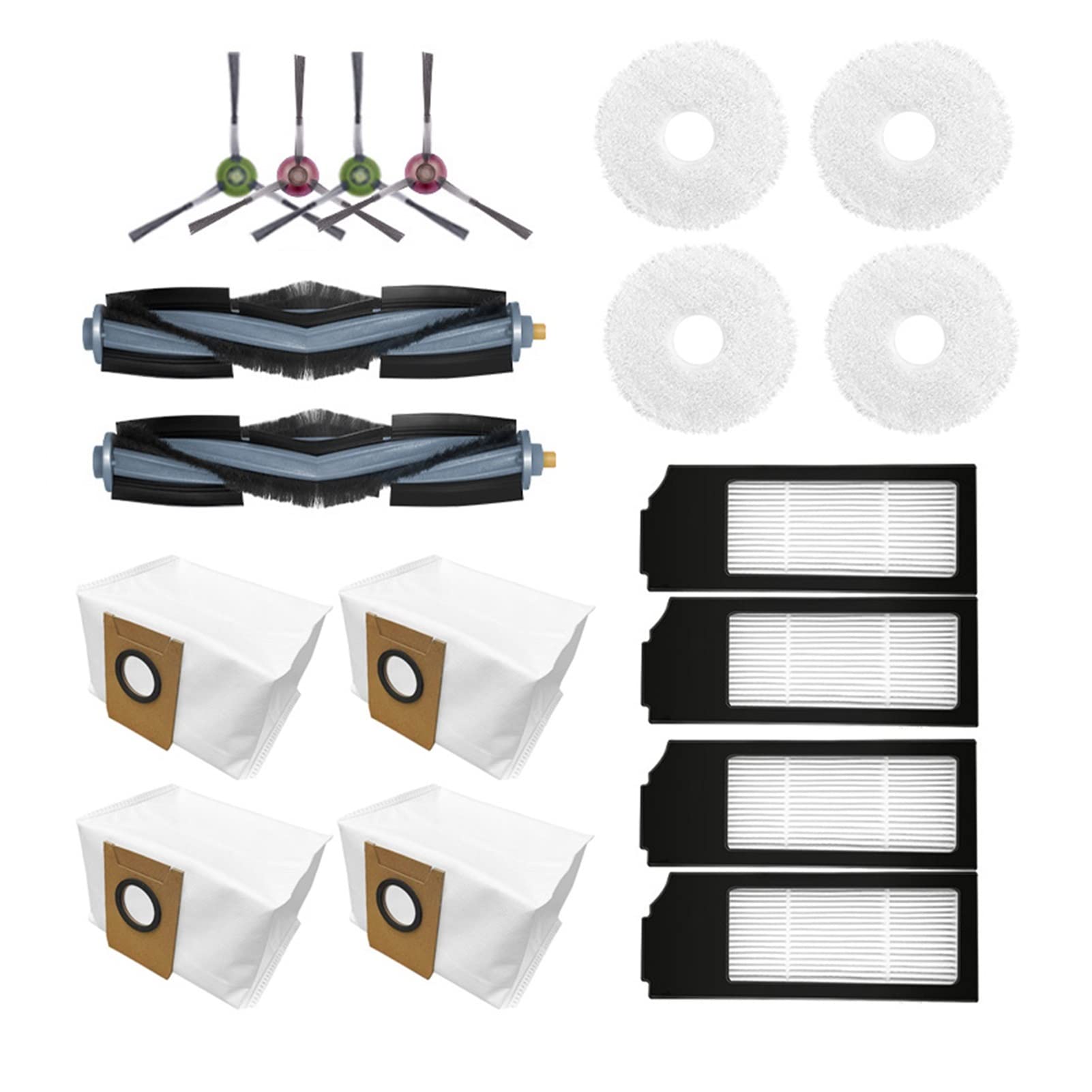 Filtro Cepillo Lateral Cepillo Principal paños de fregona compatibles con X1 Turbo Omni Limpiador Accesorios de Repuesto(L)