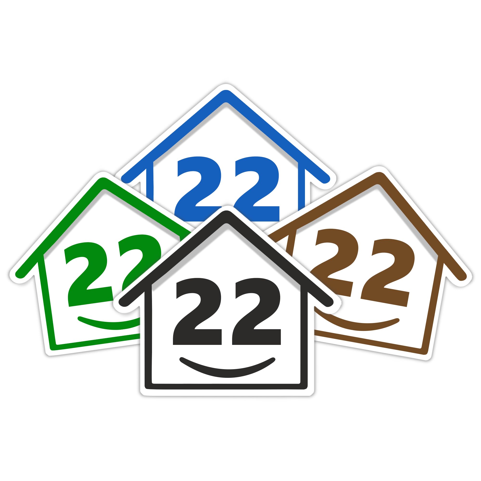 4 x Bin Numbers for Wheelie Bins, 1-99, 15cm ‘Happy House’ Colour Design Dustbin Stickers, Easy Application Stick On Number Stickers - Weatherproof Self Adhesive Vinyl – Blue, Black, Green, Brown (25) — view 63