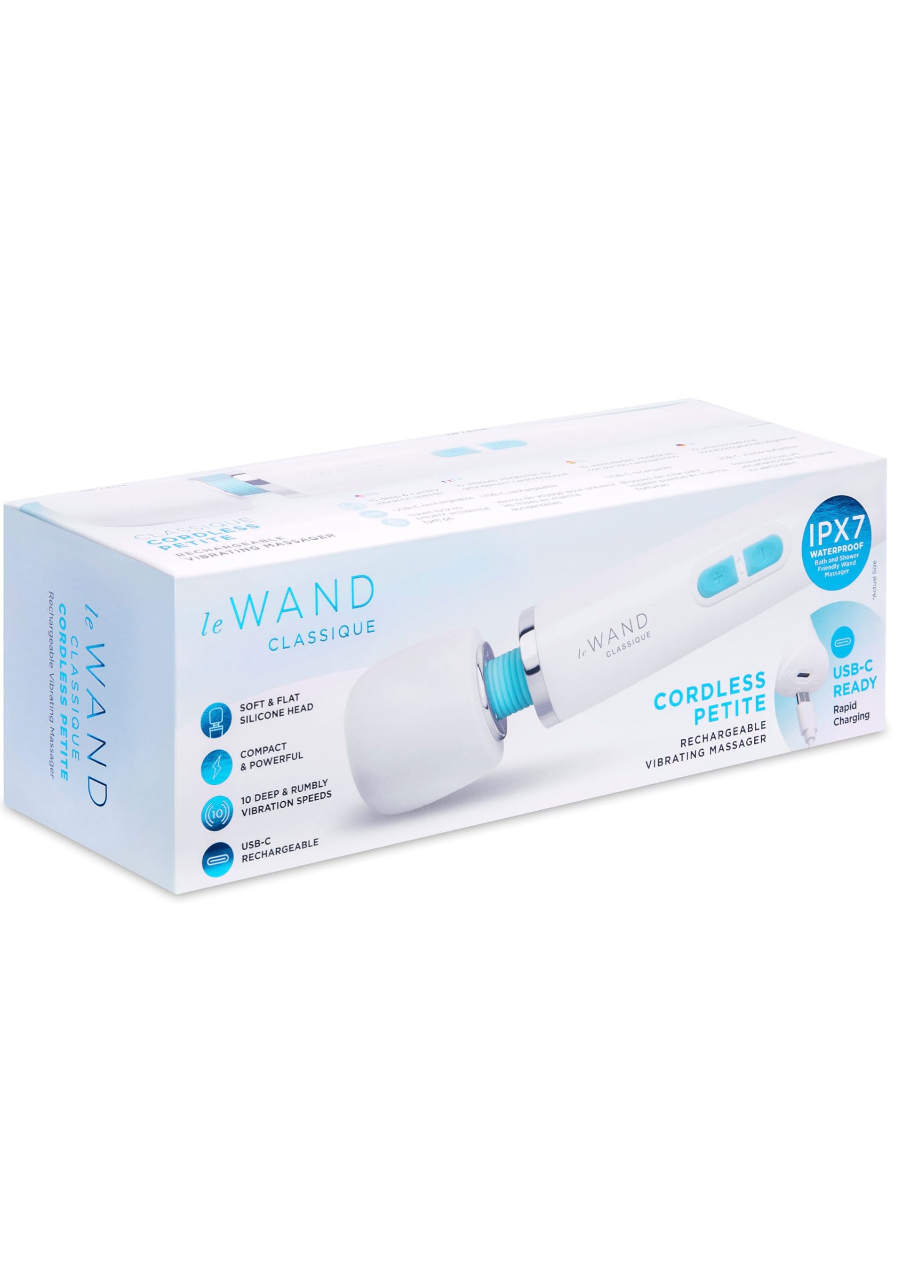 Le Wand Classique Petite Wall Ricaricabile Silicone & ABS Vibrazione Compatto & Riso Friendly Impermeabile IPX7 10 Livelli di Vibrazione