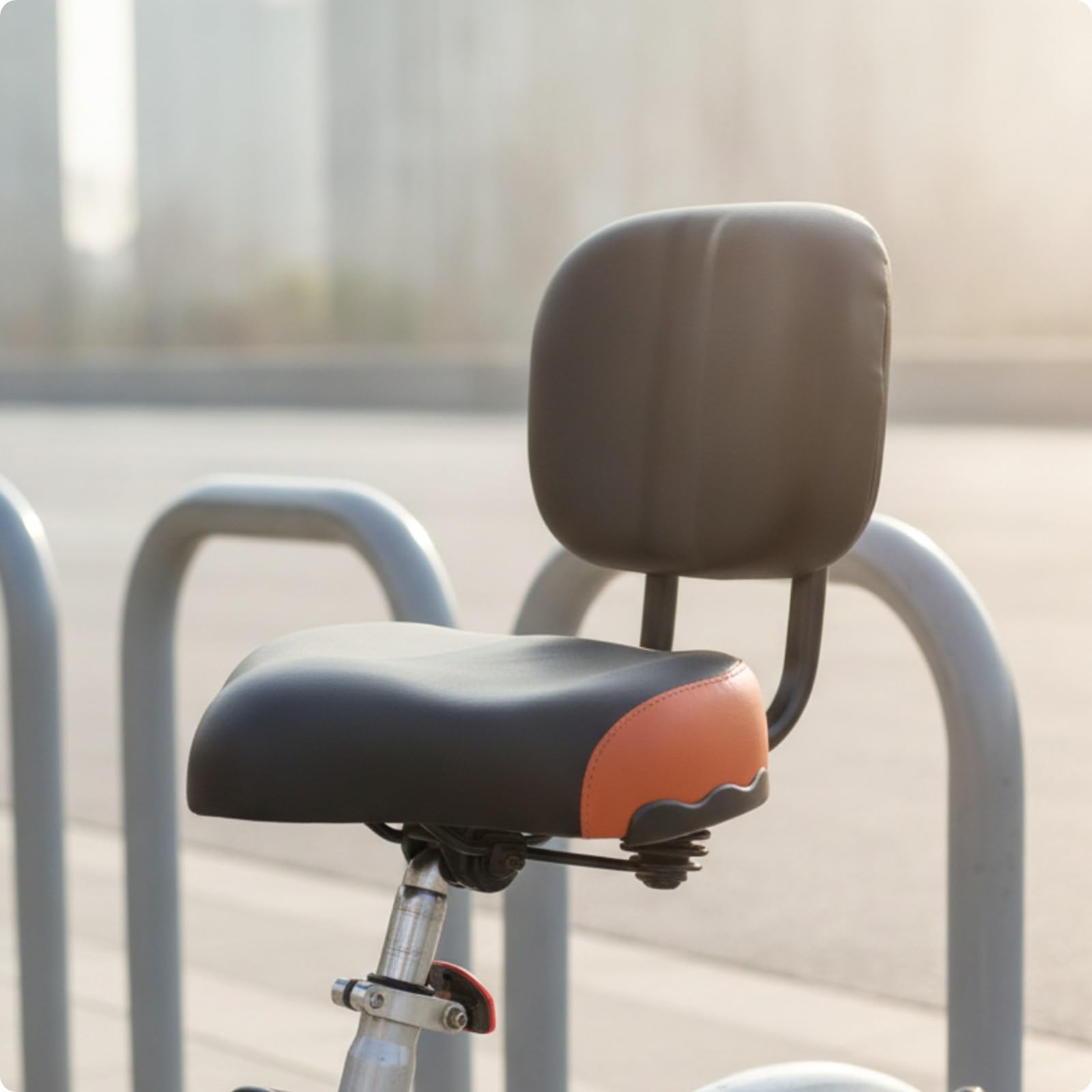 Harilla Sedile con Schienale Alta Densità in Pelle Sintetica, Sella da Bicicletta con Schienale, Ergonomico, Sellino Supporto Posteriore,